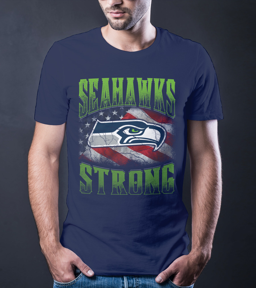 Seattle Seahawks Strong American Flag T-Shirt
