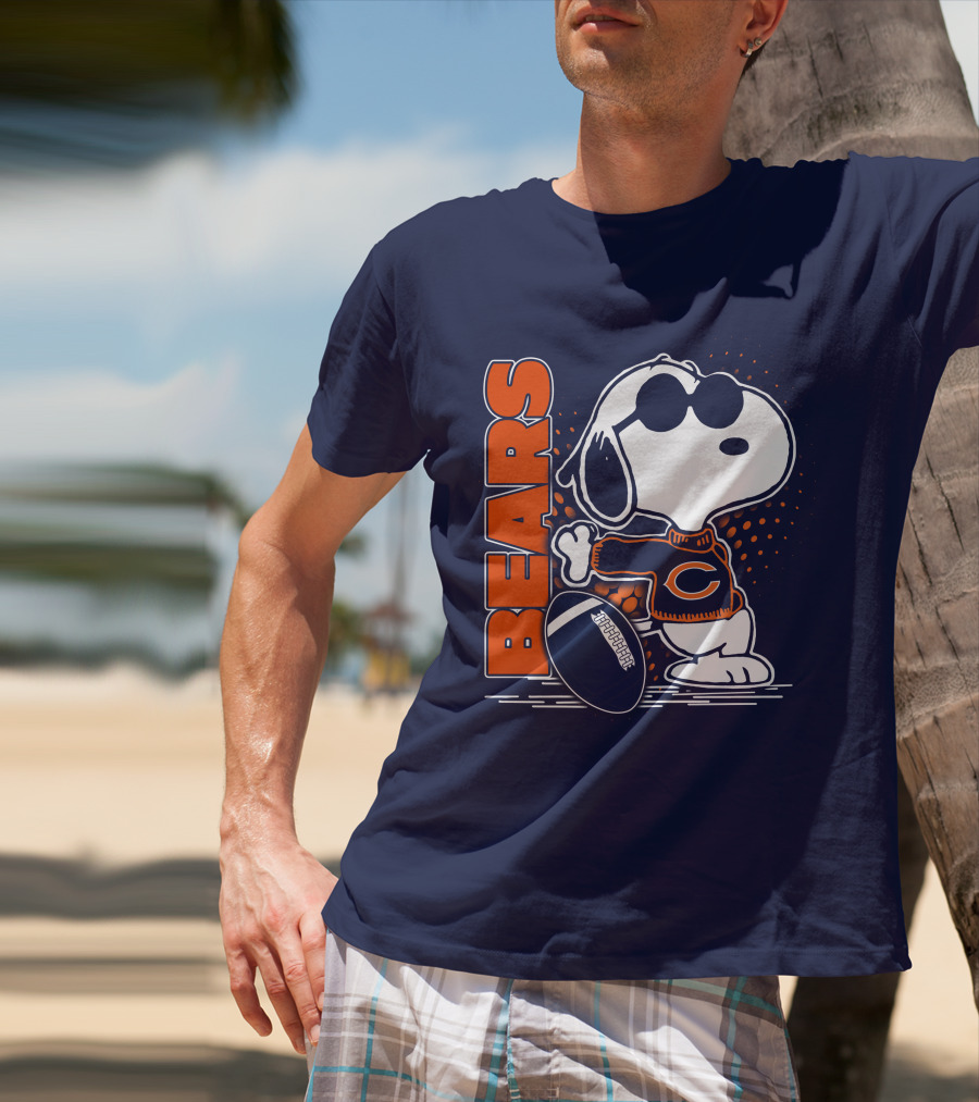 Chicago Bears Snoopy Football Sweater And Sunglasses T-Shirt