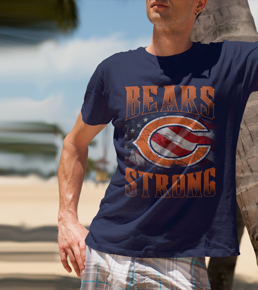 Bears Strong American Flag Chicago Bears T-Shirt