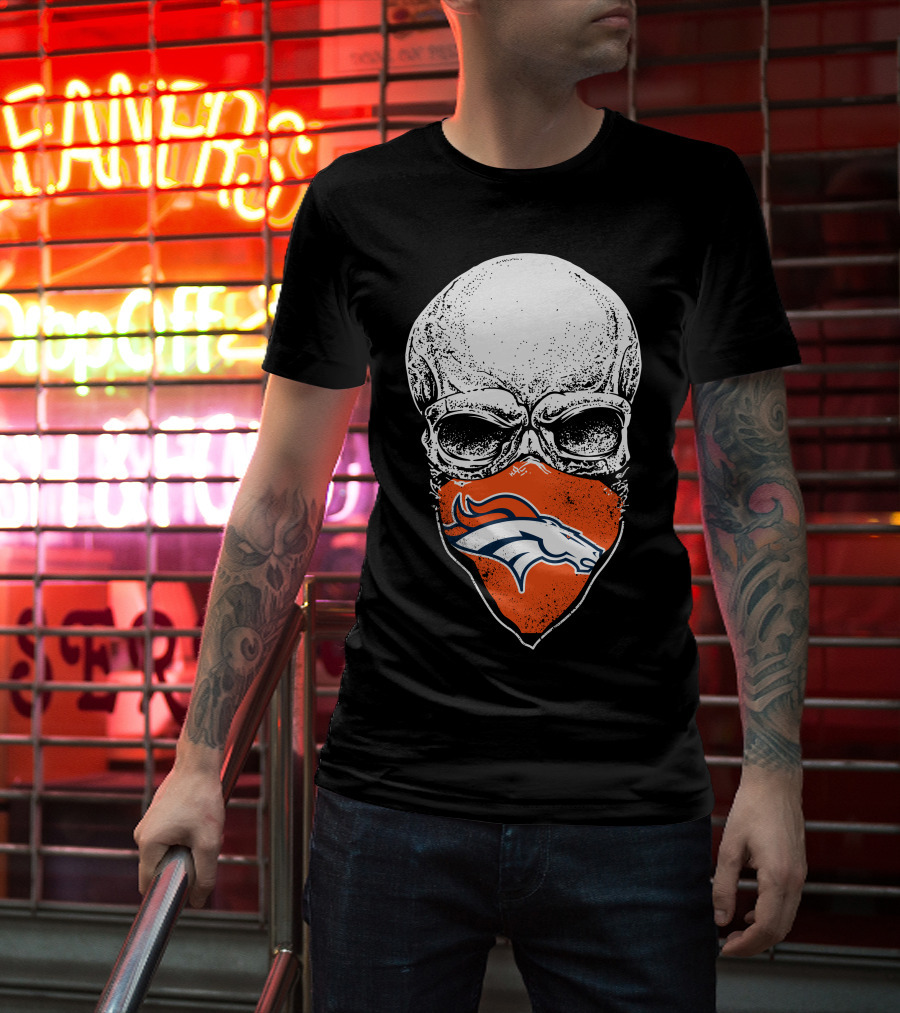 Denver Broncos Skull Logo Bandana T-Shirt