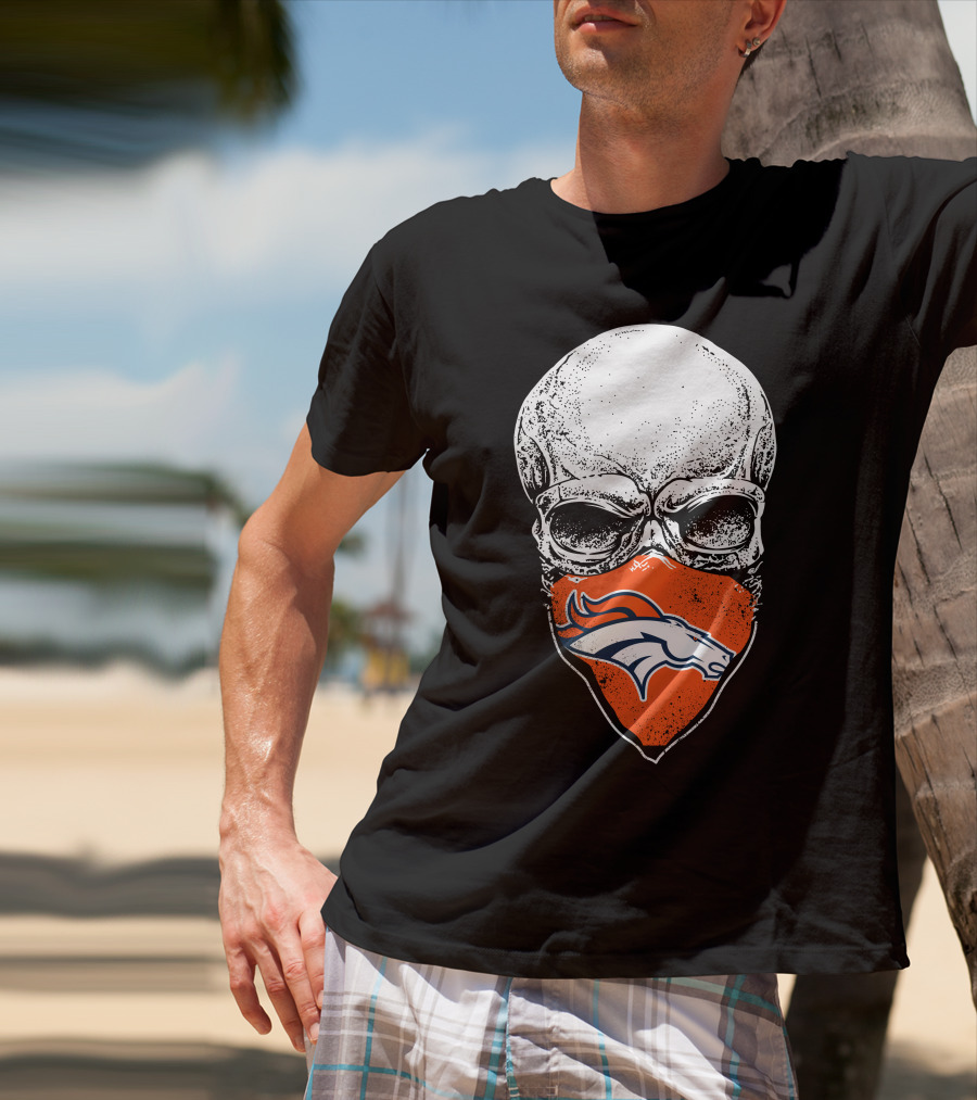 Denver Broncos Skull Logo Bandana T-Shirt