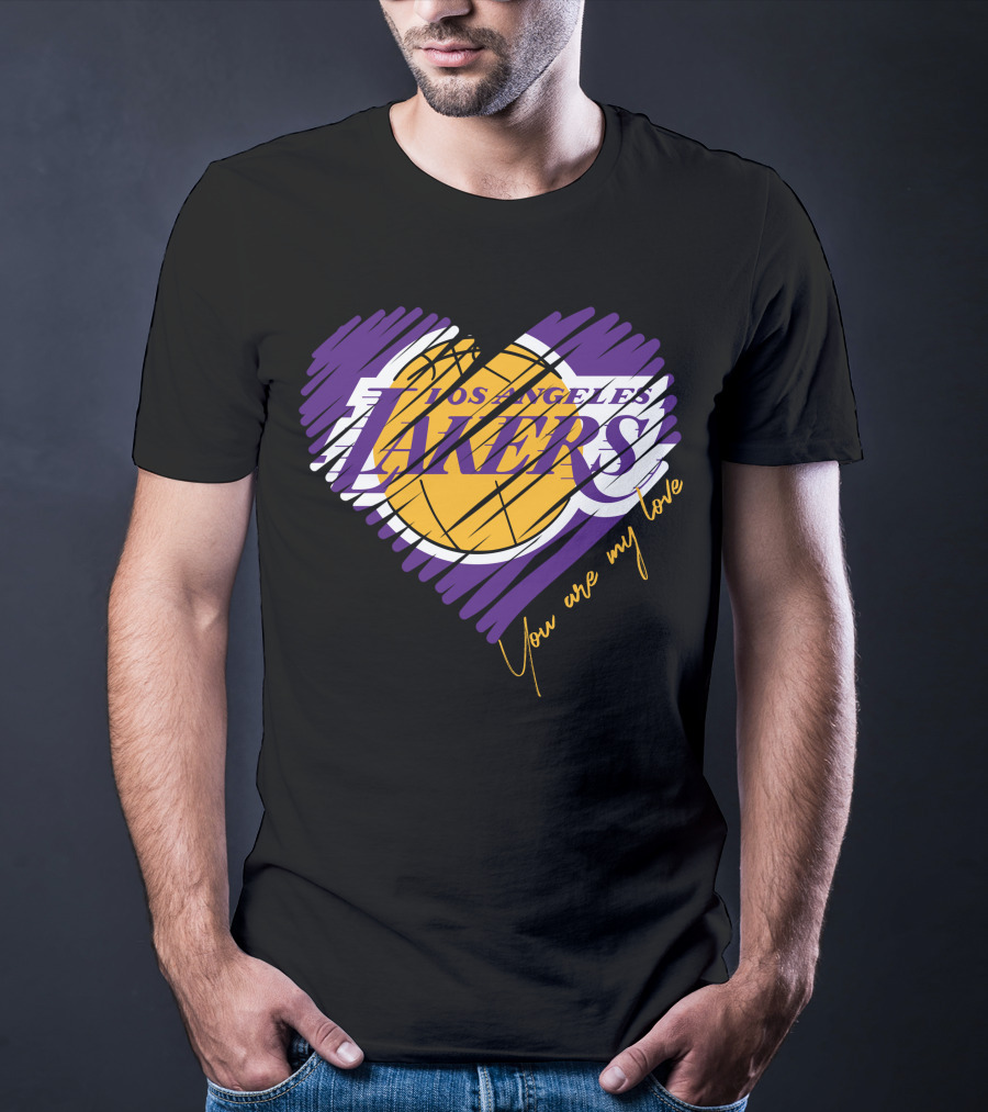 Los Angeles Lakers You Are My Love Heart Basketball T-Shirt