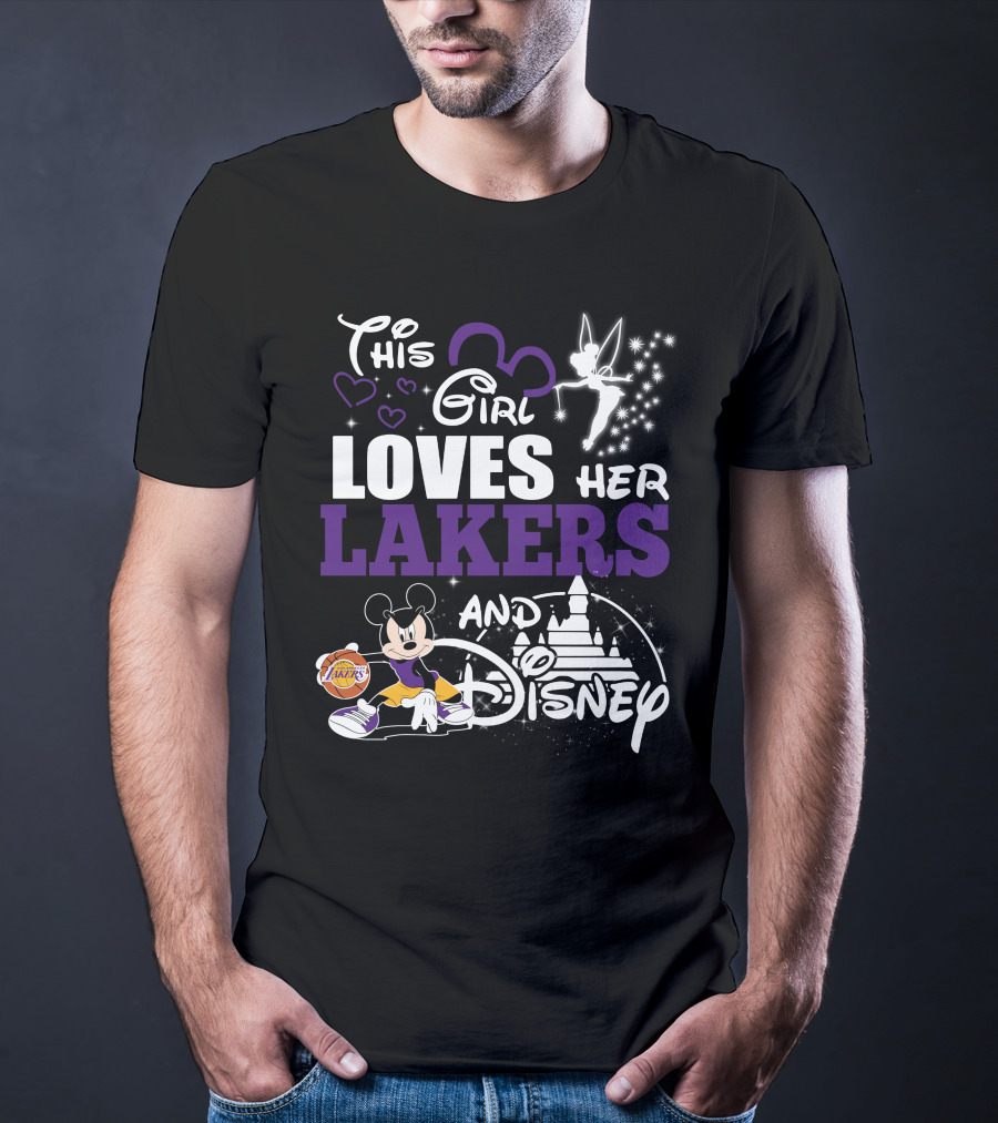 This Girl Loves Her Los Angeles Lakers And Disney Mickey Mouse T-Shirt