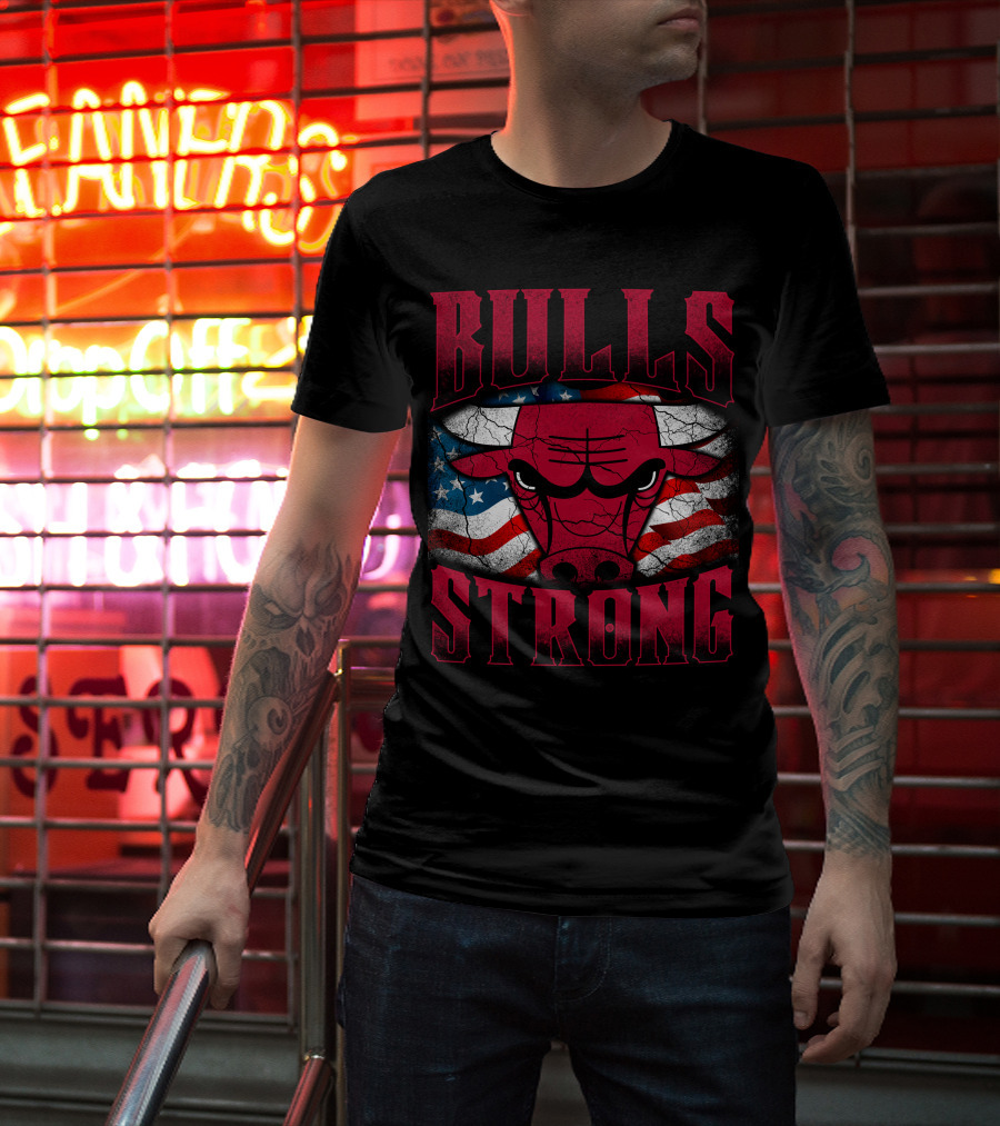 Bulls Strong American Flag Chicago Bulls T-Shirt