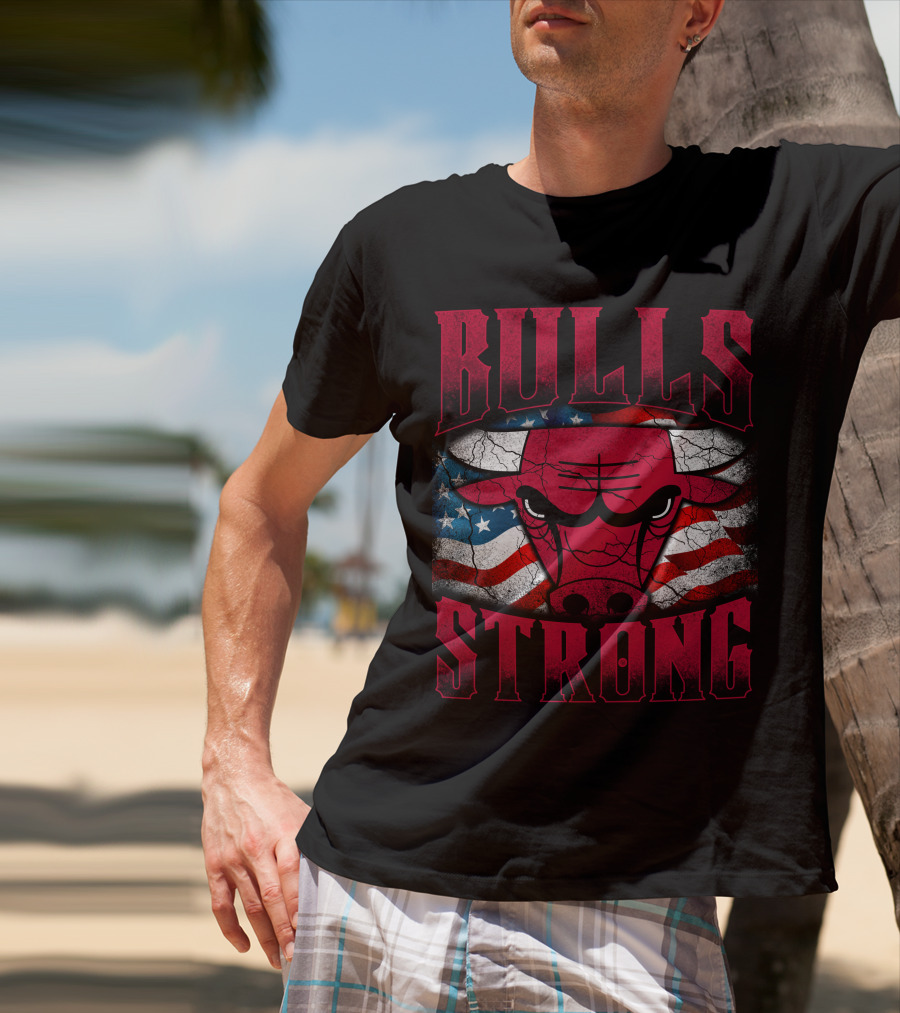 Bulls Strong American Flag Chicago Bulls T-Shirt