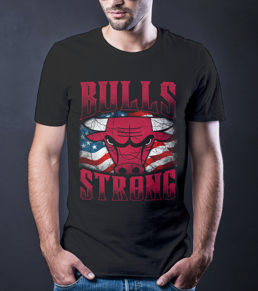 Bulls Strong American Flag Chicago Bulls T-Shirt
