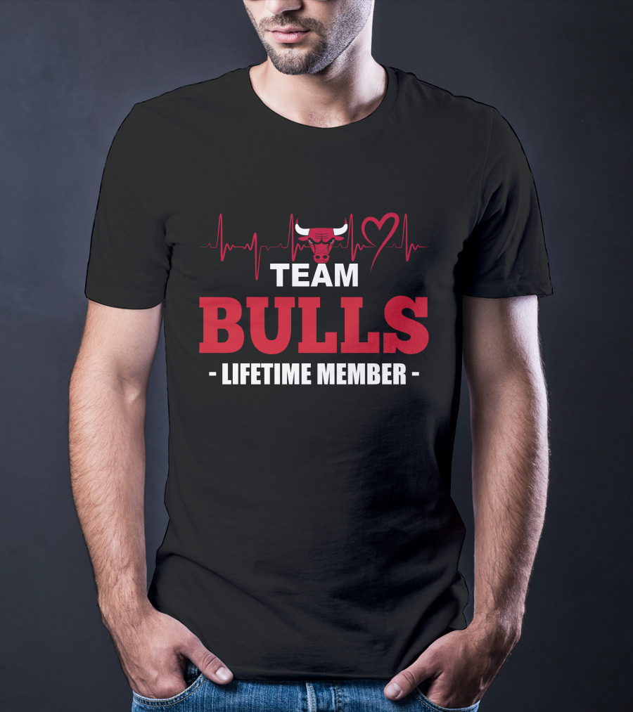 Team Bulls Lifetime Member Heartbeat Chicago Bulls T-Shirt