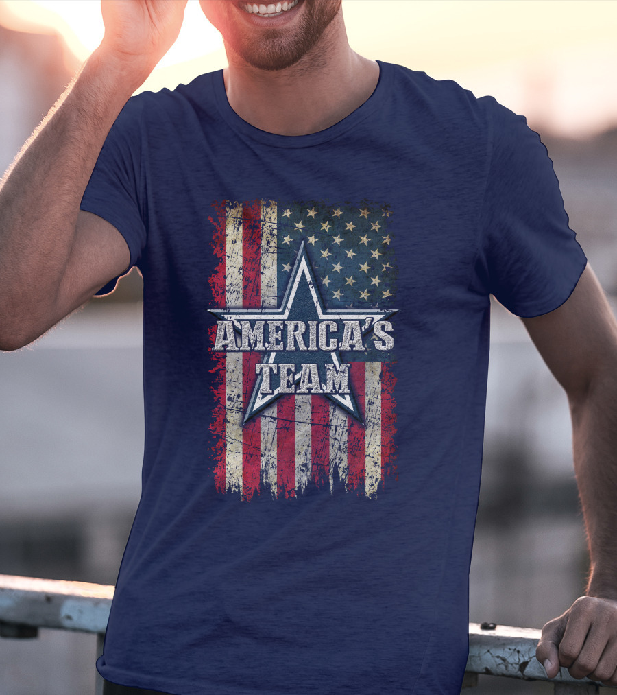 America's Team Dallas Cowboys Usa Flag Star T-Shirt