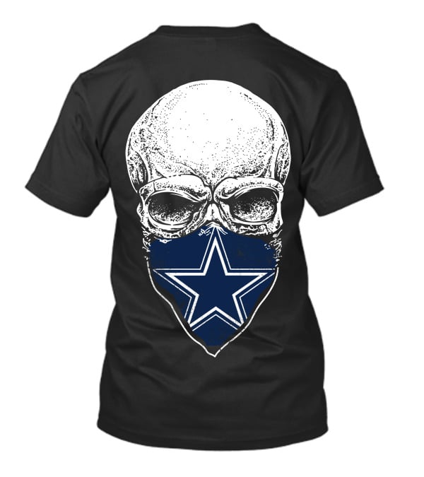 Skull With Dallas Cowboys Star Bandana T-Shirt