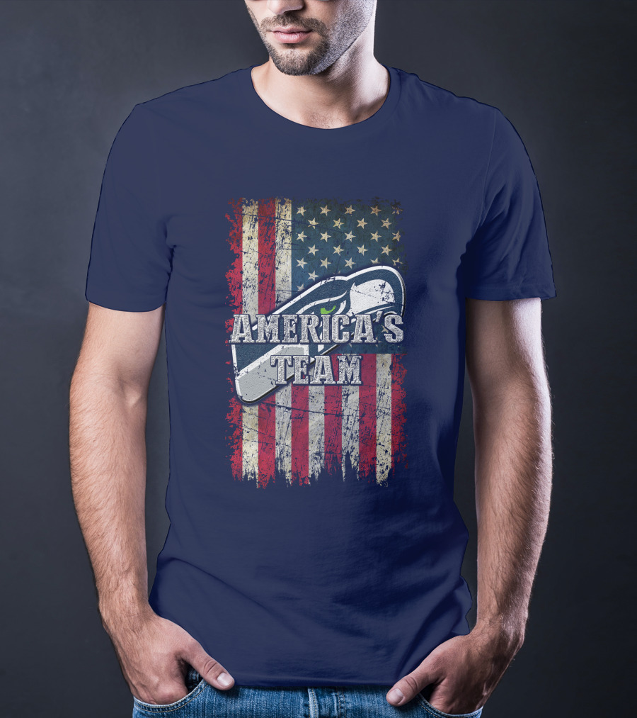 Seattle Seahawks America's Team Flag T-Shirt