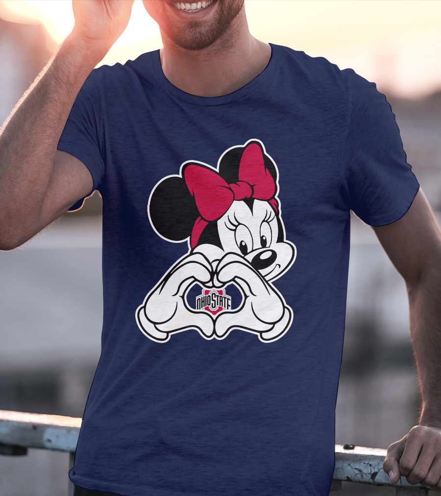 Minnie Mouse Ohio State Buckeyes Heart Hands T-Shirt