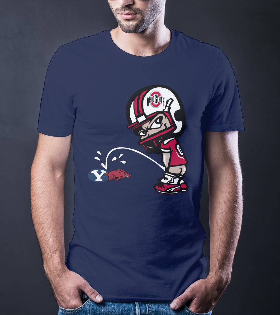 Ohio State Buckeyes Mascot Helmet Arkansas Razorbacks Byu Football Rivalry T-Shirt