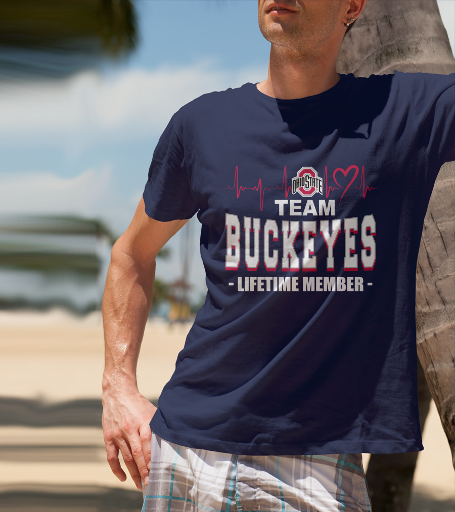 Ohio State Team Buckeyes Lifetime Member Heartbeat T-Shirt