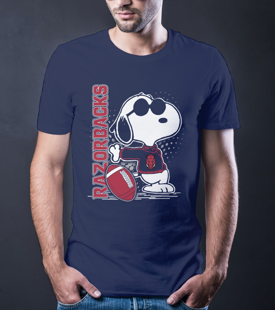 Razorbacks Snoopy Football T-Shirt