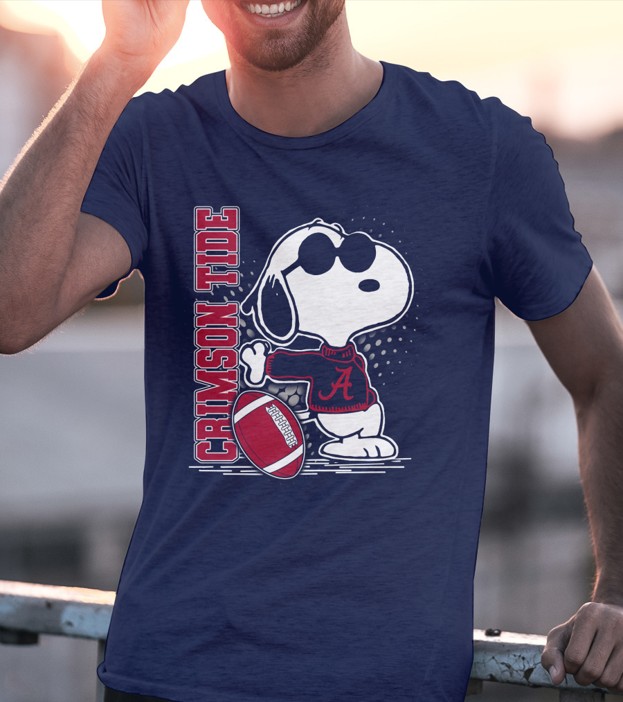 Crimson Tide Alabama Snoopy Football T-Shirt