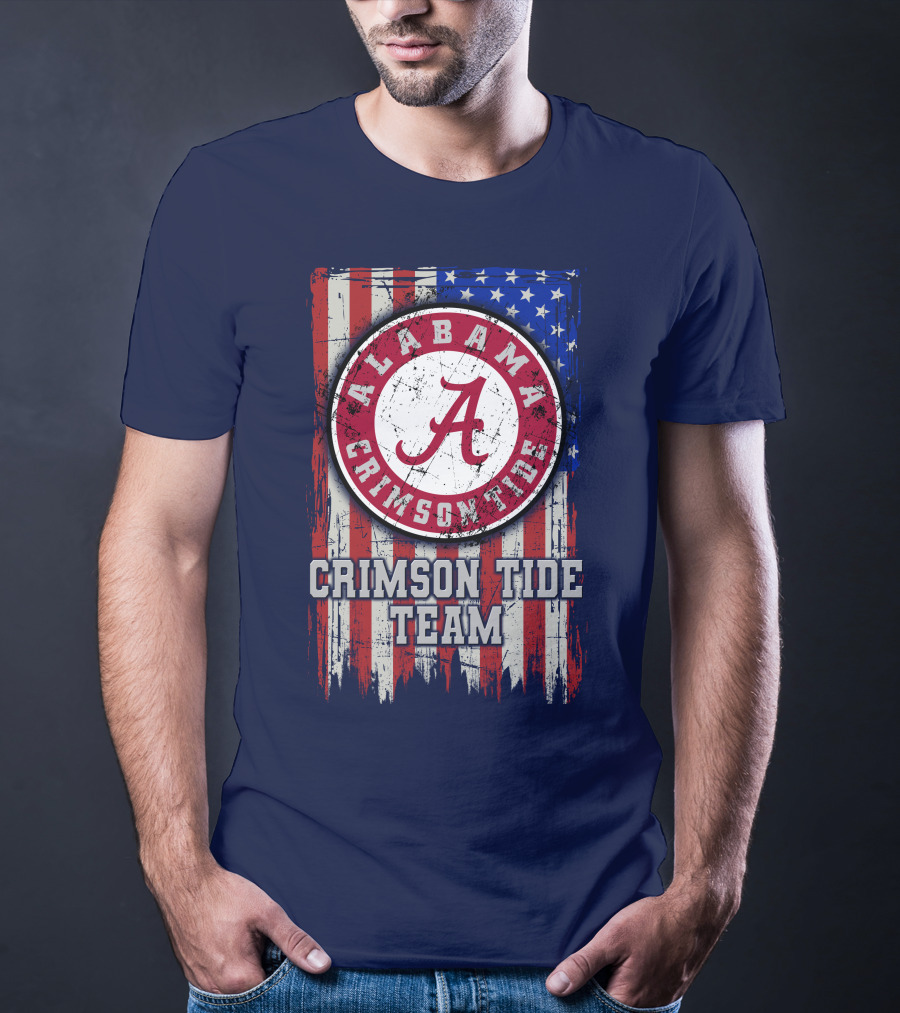 Alabama Crimson Tide Team Flag Usa T-Shirt