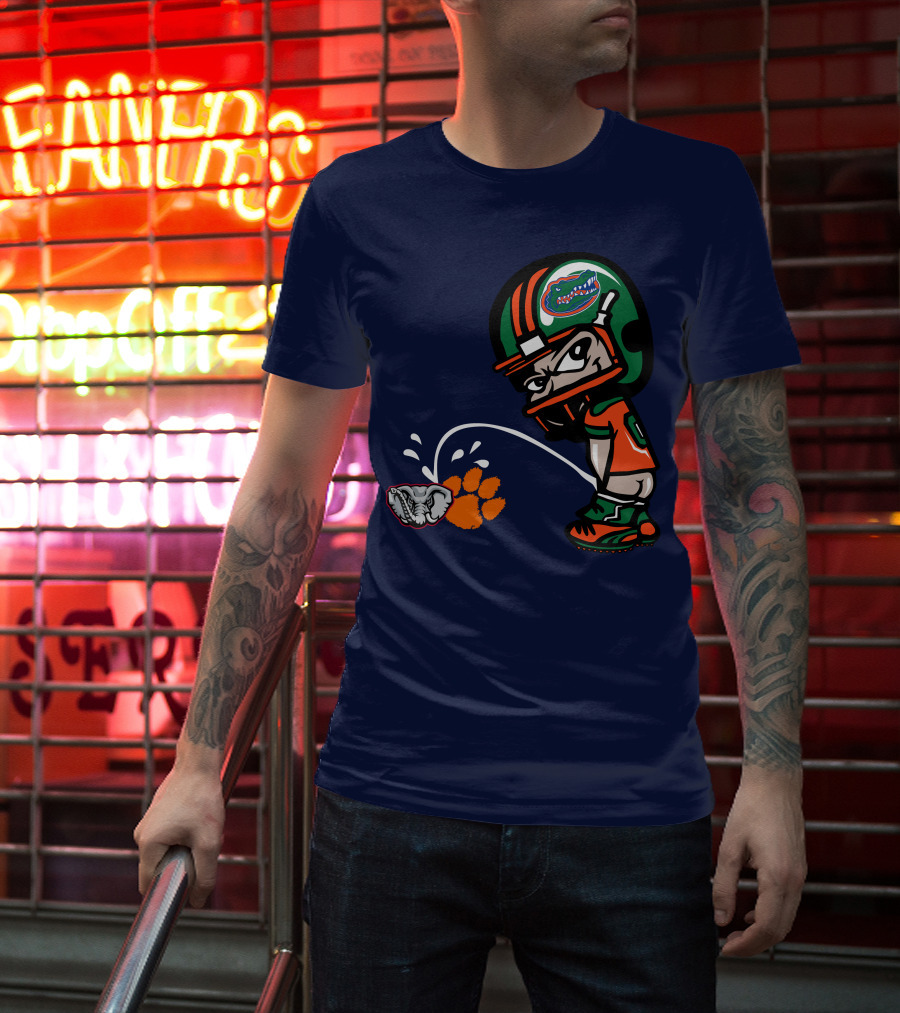 Florida Gators Football Rivalry Satire With Tiger Paw And Elephant T-Shirt