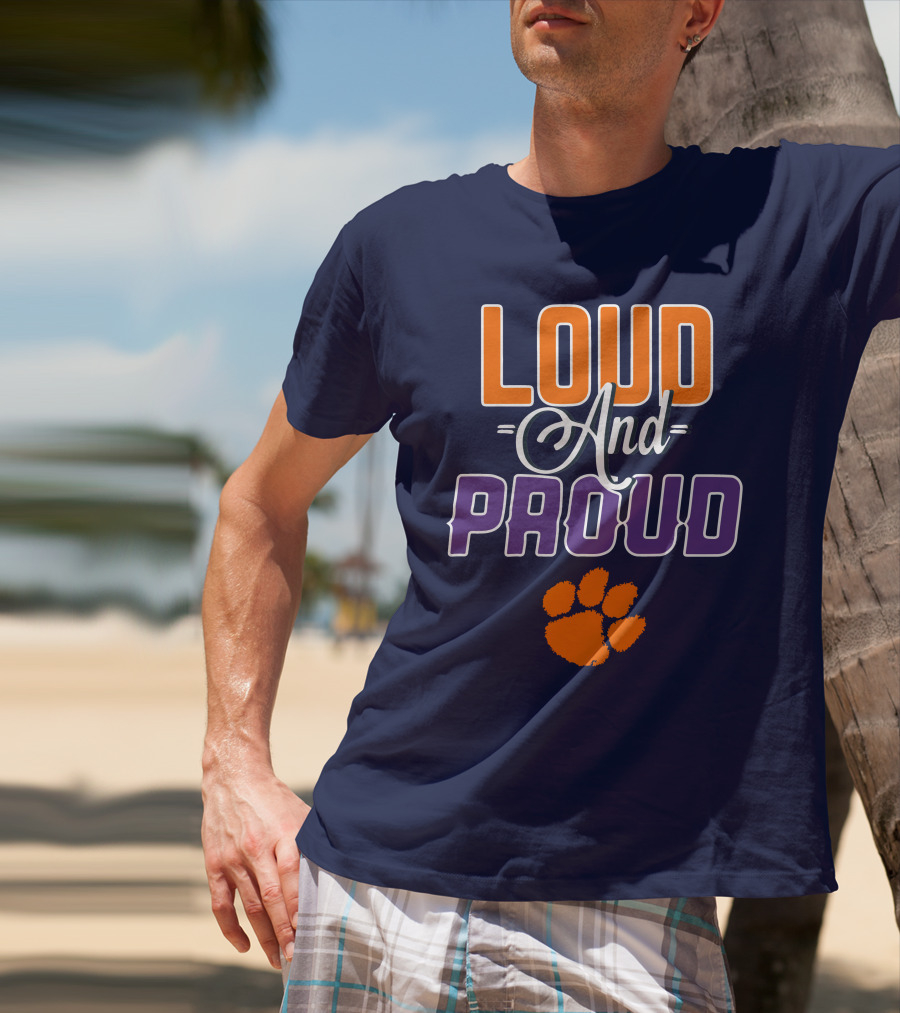 Loud And Proud Clemson Tigers Paw Print T-Shirt