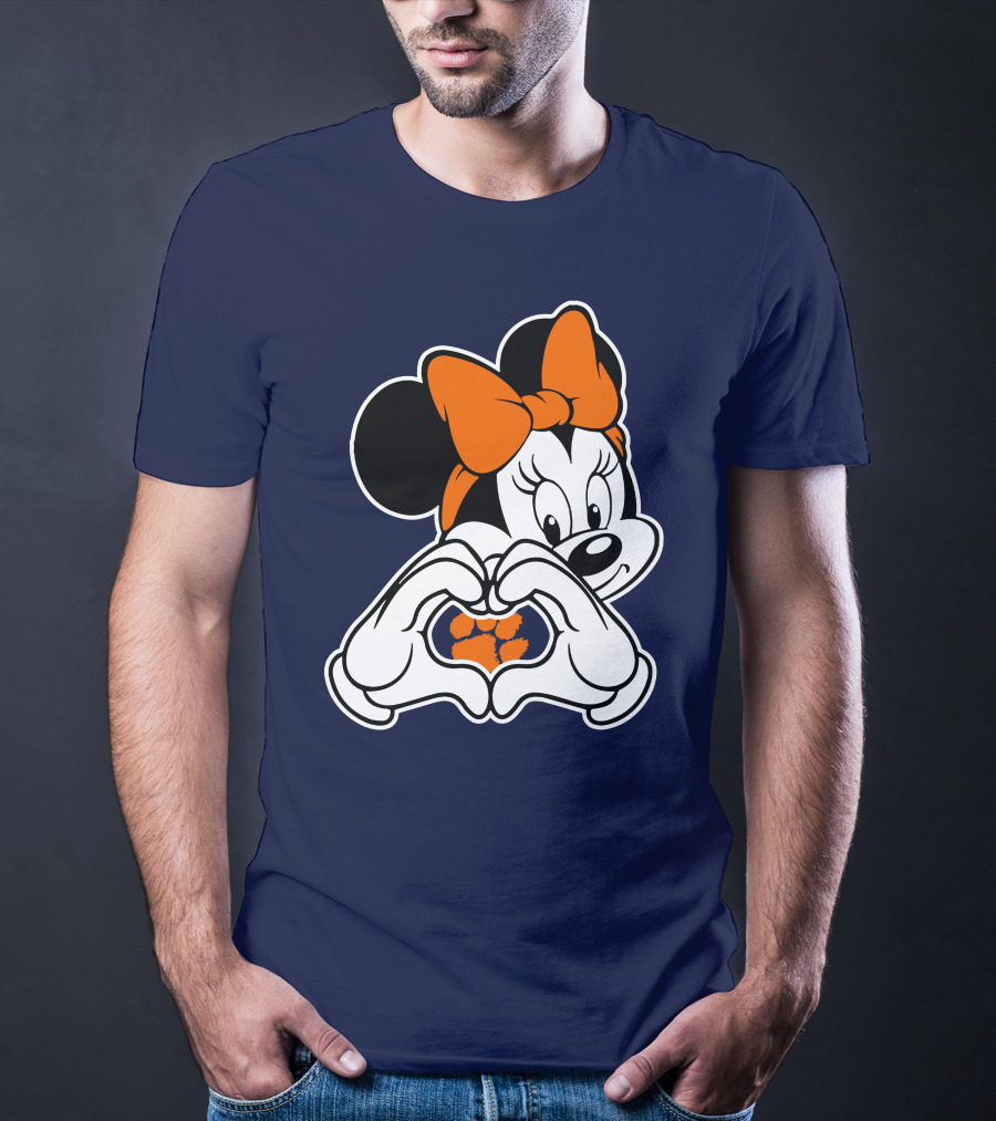 Clemson Tigers Minnie Mouse Heart Paw T-Shirt