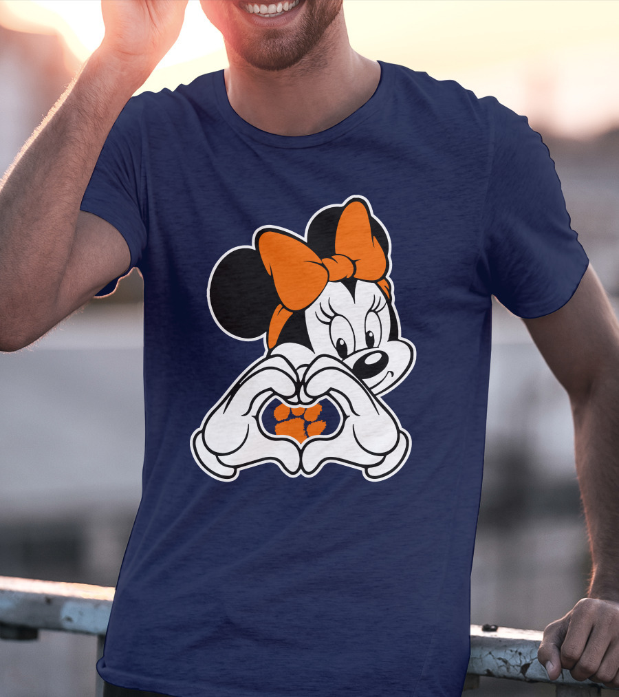 Clemson Tigers Minnie Mouse Heart Paw T-Shirt