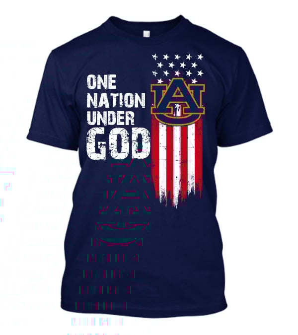 One Nation Under God Auburn Tigers Logo Stars And Stripes T-Shirt
