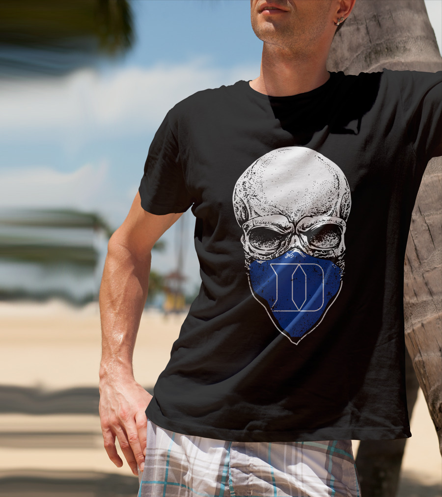 Duke Blue Devils D Logo Skull T-Shirt