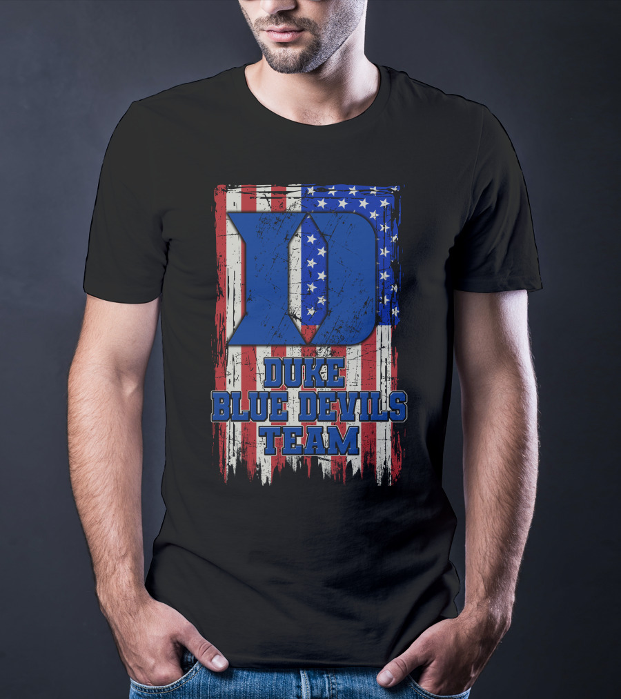 Duke Blue Devils Team Usa Flag D T-Shirt