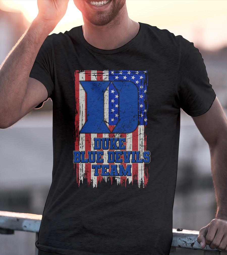Duke Blue Devils Team Usa Flag D T-Shirt