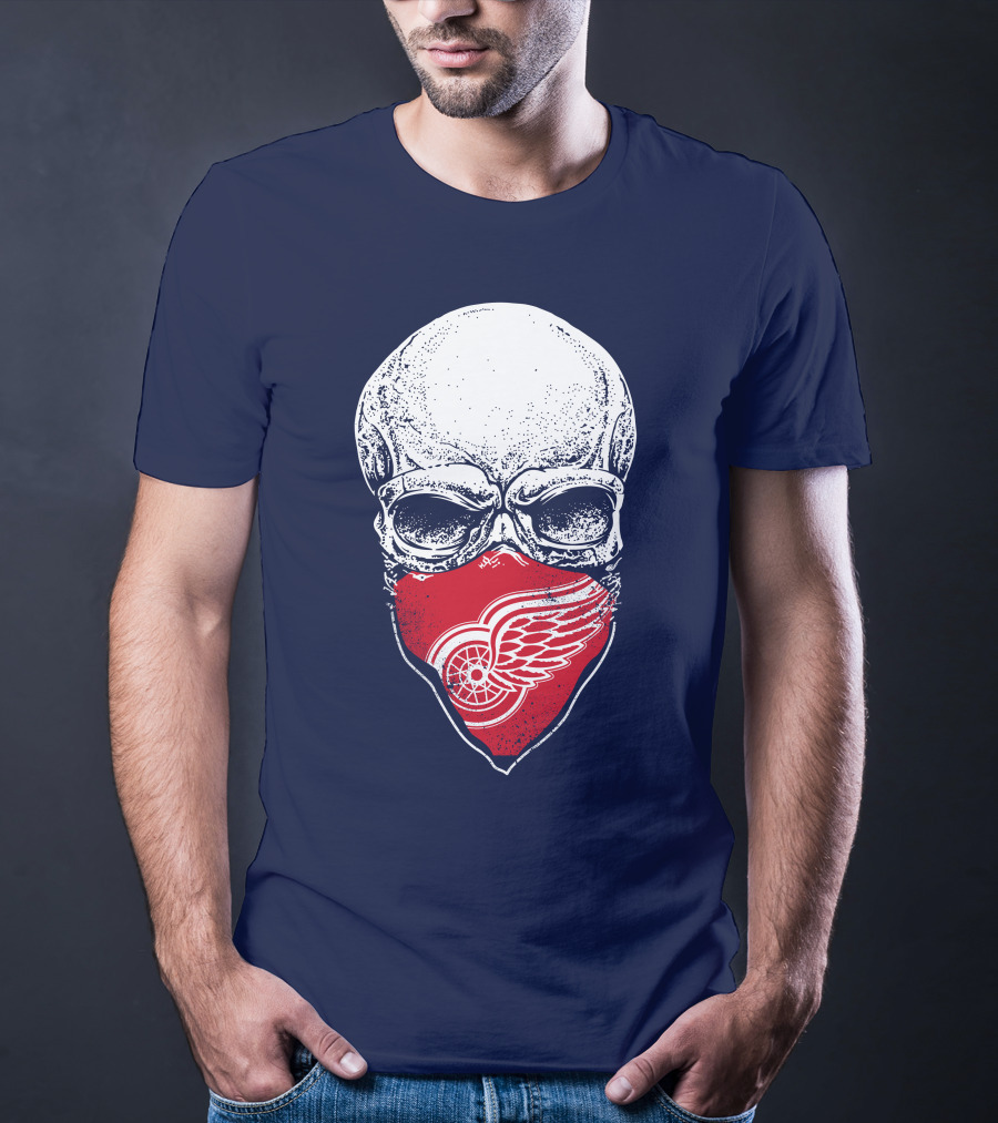 Detroit Redwings Skull Logo Bandana T-Shirt