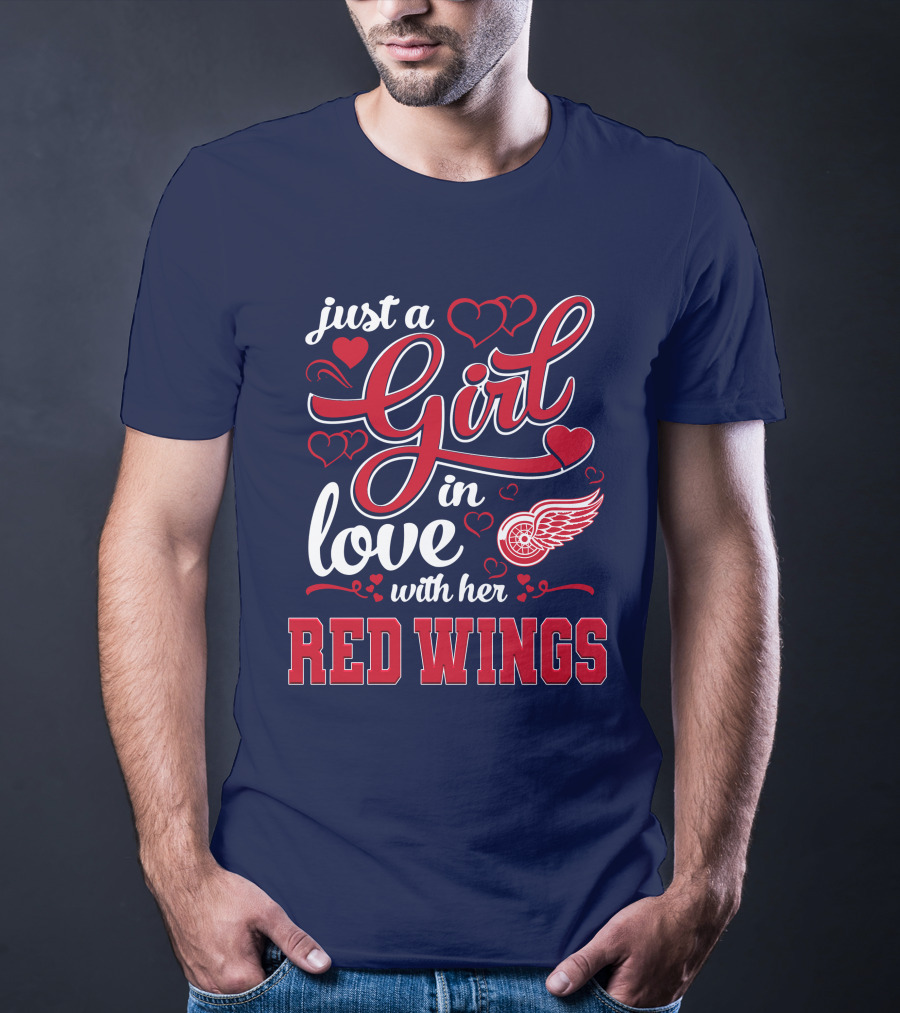 Just A Girl In Love With Her Red Wings T-Shirt
