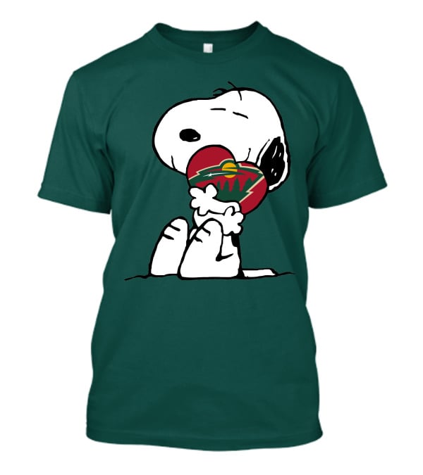 Snoopy Holding Minnesota Wild Heart T-Shirt