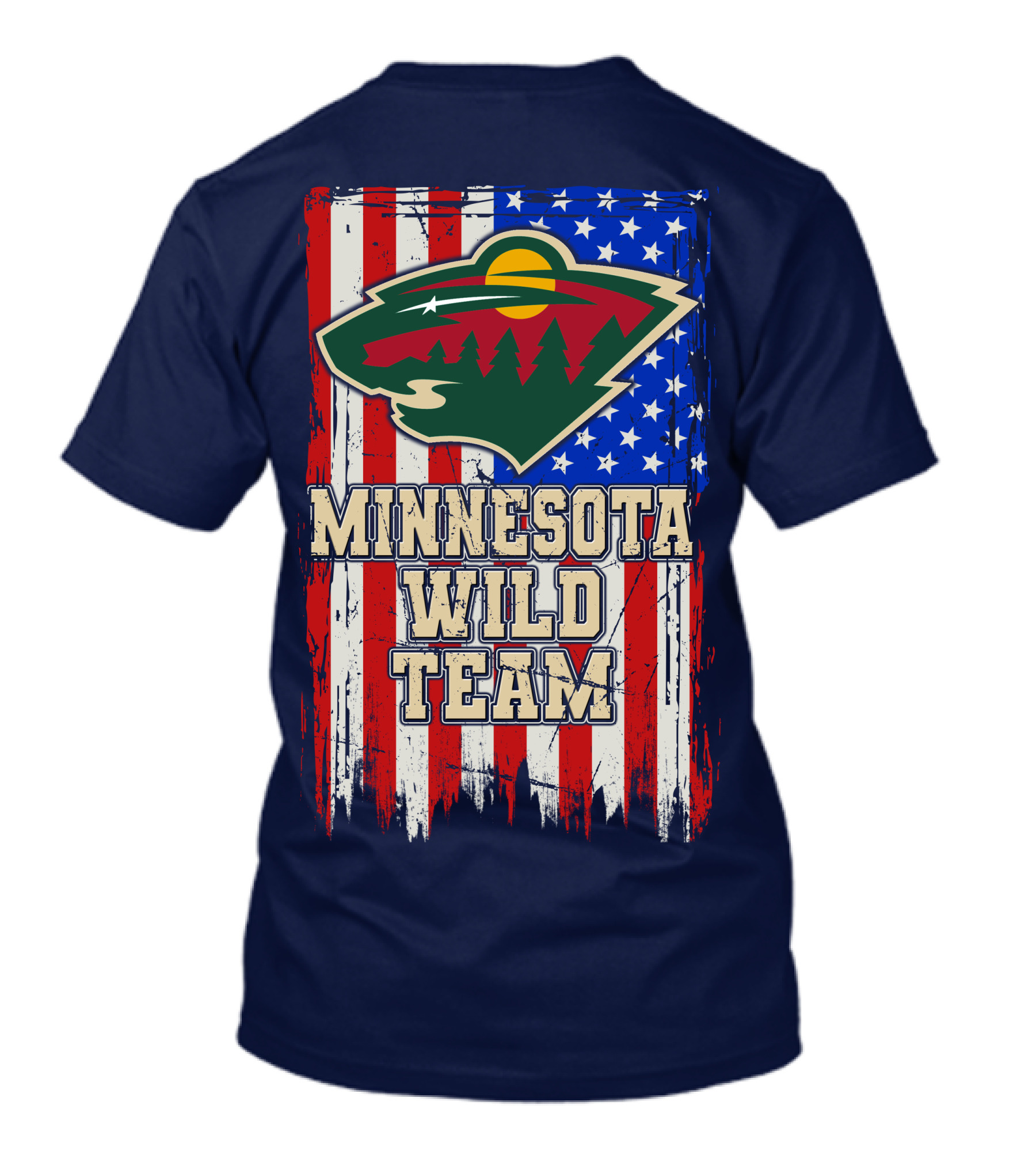 Minnesota Wild Team American Flag T-Shirt