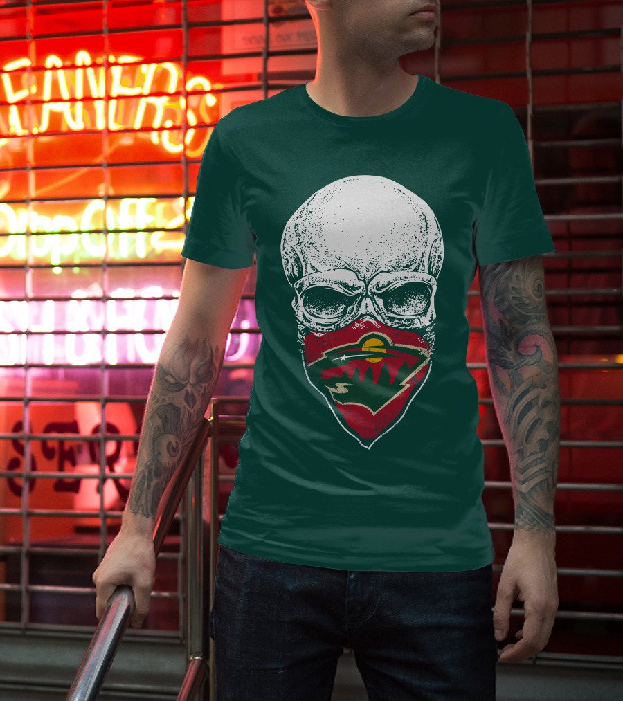 Minnesota Wild Skull Logo Bandana T-Shirt
