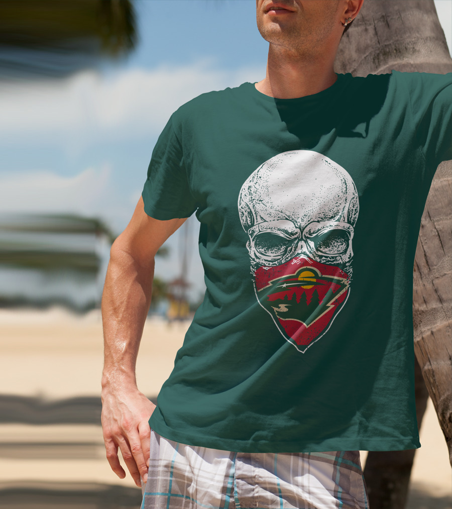 Minnesota Wild Skull Logo Bandana T-Shirt
