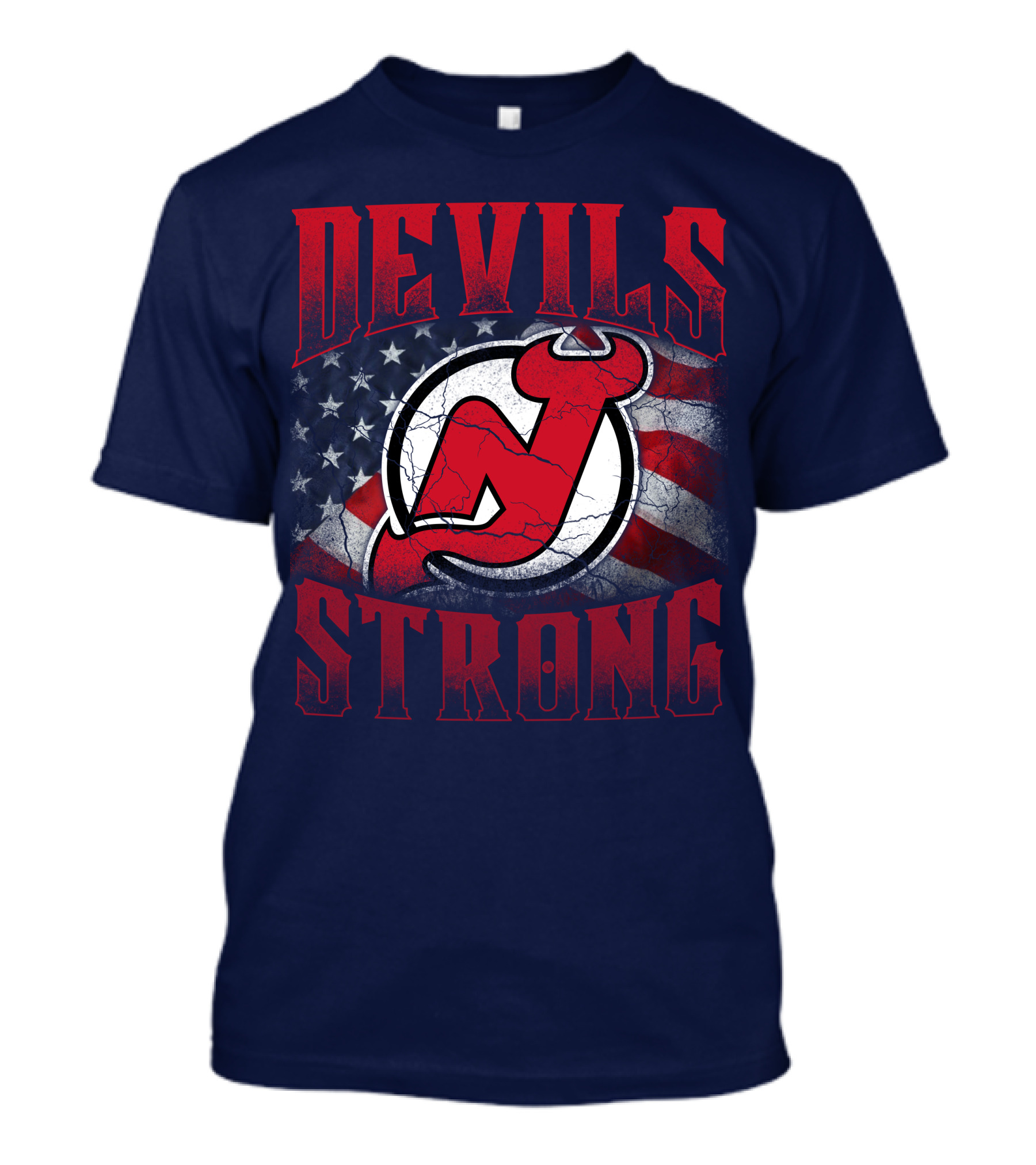New Jersey Devils Strong Usa Flag T-Shirt
