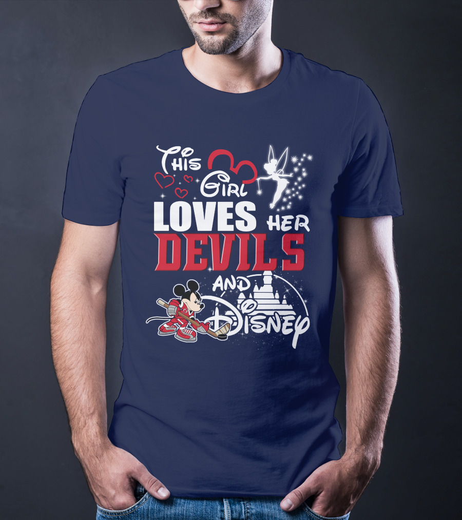 This Girl Loves Her Devils And Disney T-Shirt
