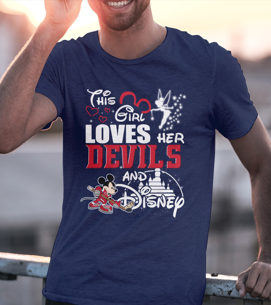 This Girl Loves Her Devils And Disney T-Shirt