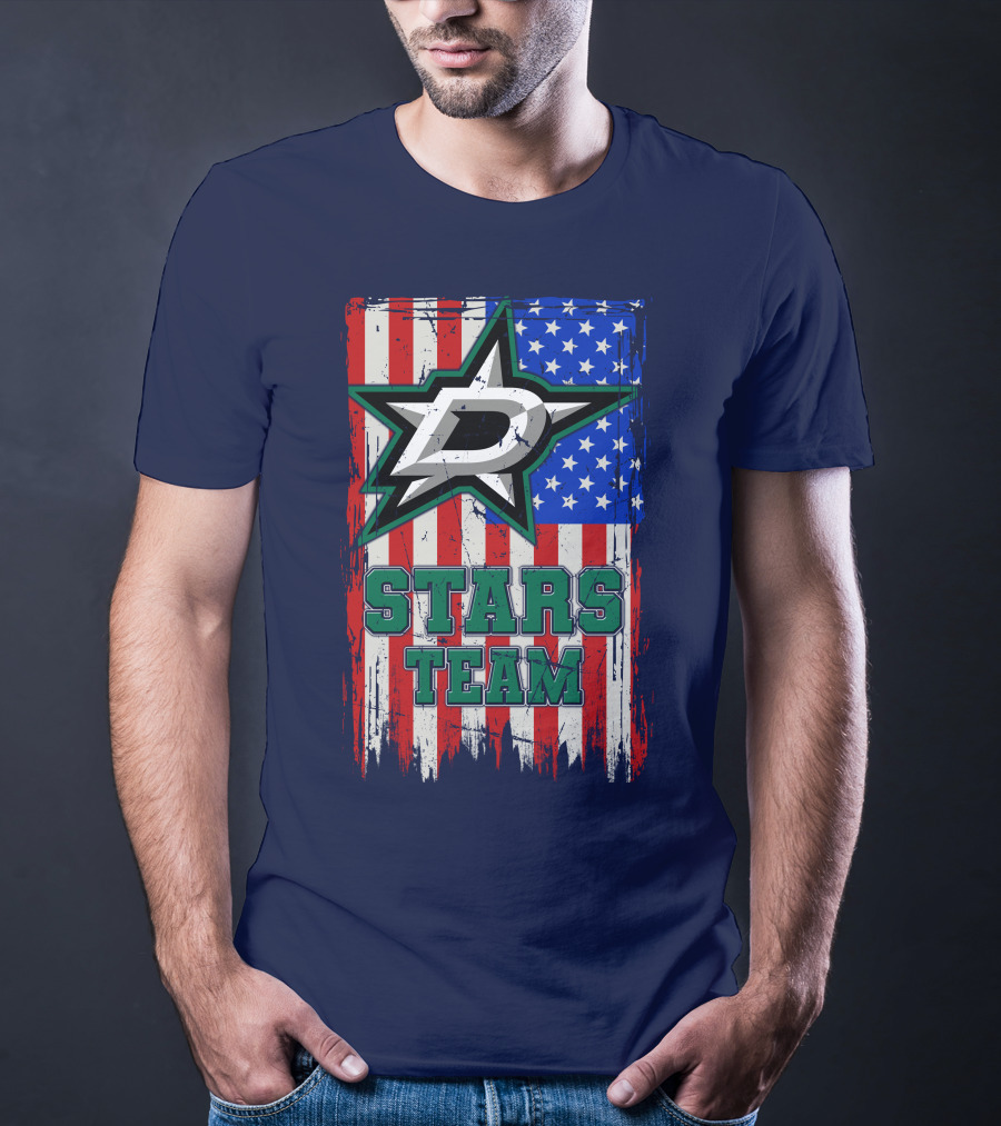 Stars Team Dallas American Flag T-Shirt