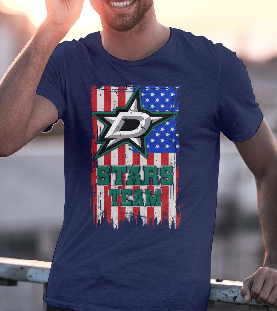 Stars Team Dallas American Flag T-Shirt