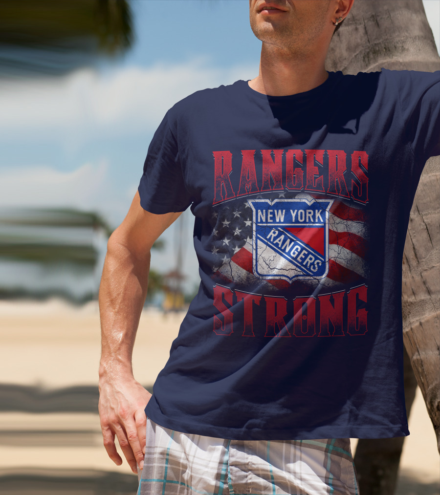 Rangers Strong New York American Flag T-Shirt