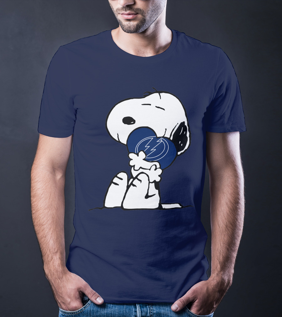 Tampa Bay Lightning Snoopy Hugging Heart T-Shirt