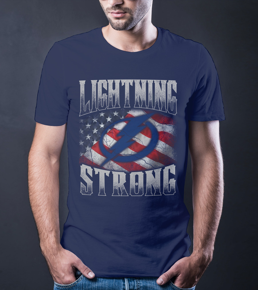 Tampa Bay Lightning Strong American Flag T-Shirt