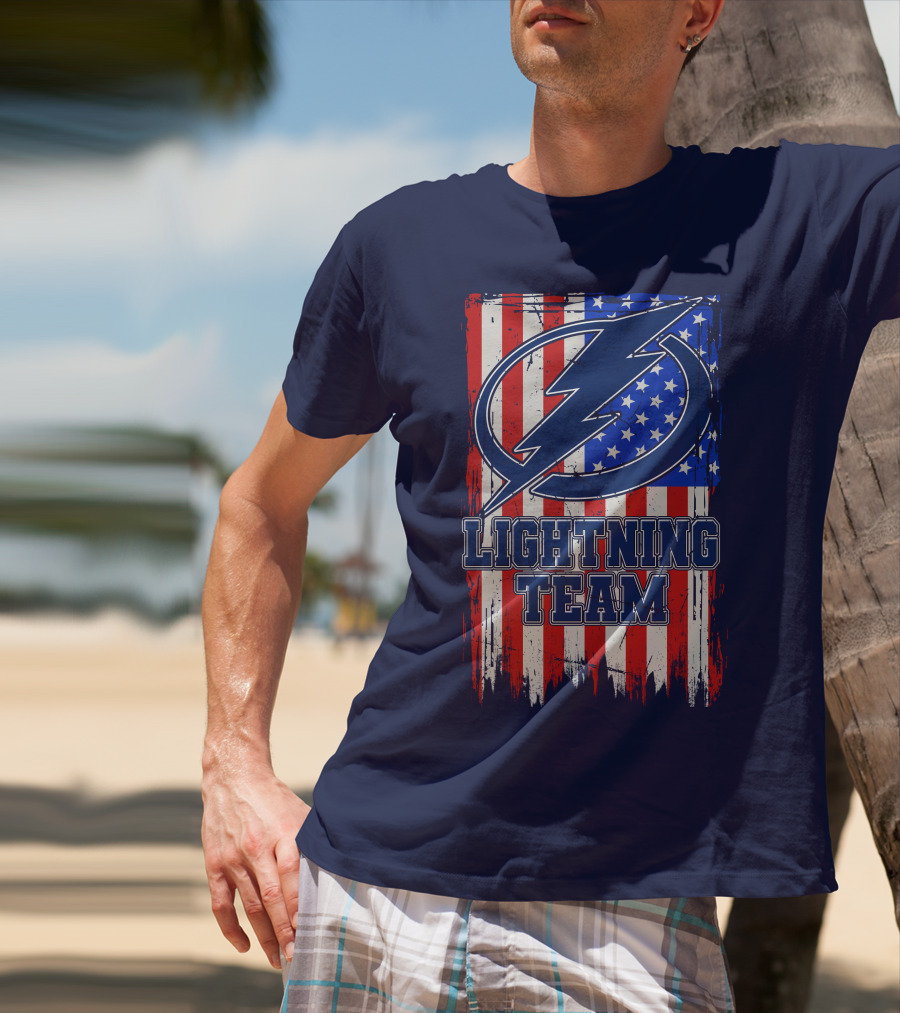 Tampa Bay Lightning Team American Flag T-Shirt