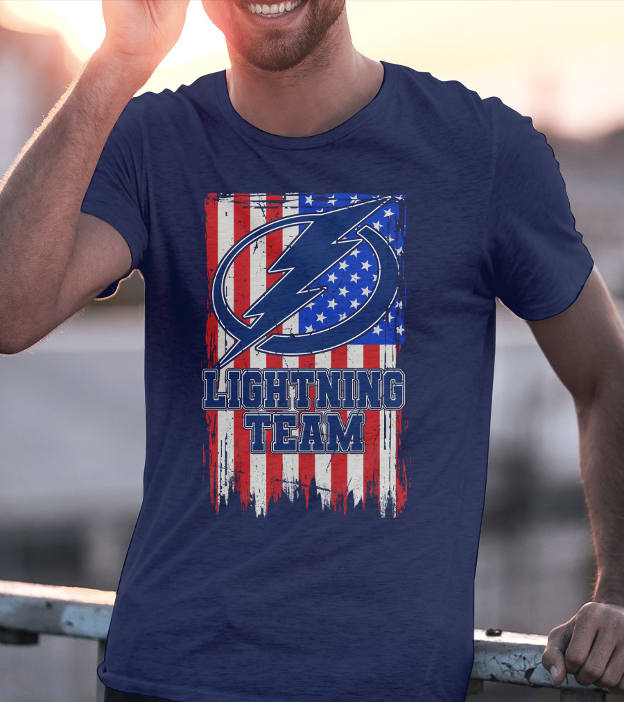 Tampa Bay Lightning Team American Flag T-Shirt