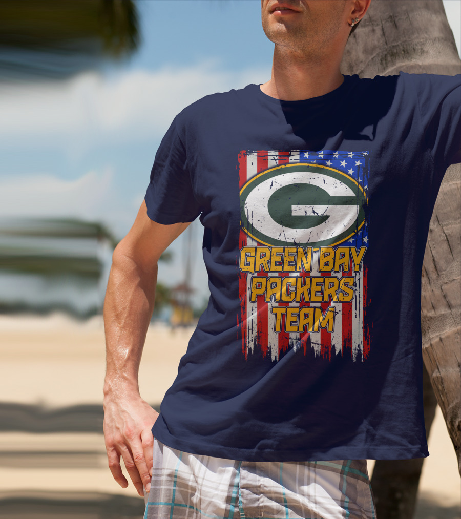 Green Bay Packers Team Flag T-Shirt