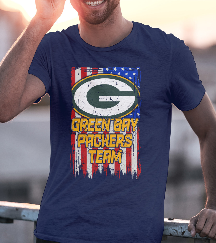 Green Bay Packers Team Flag T-Shirt