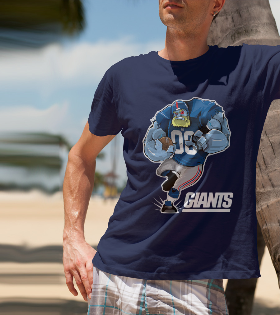 New York Giants Giants 98 Football Player Cartoon T-Shirt