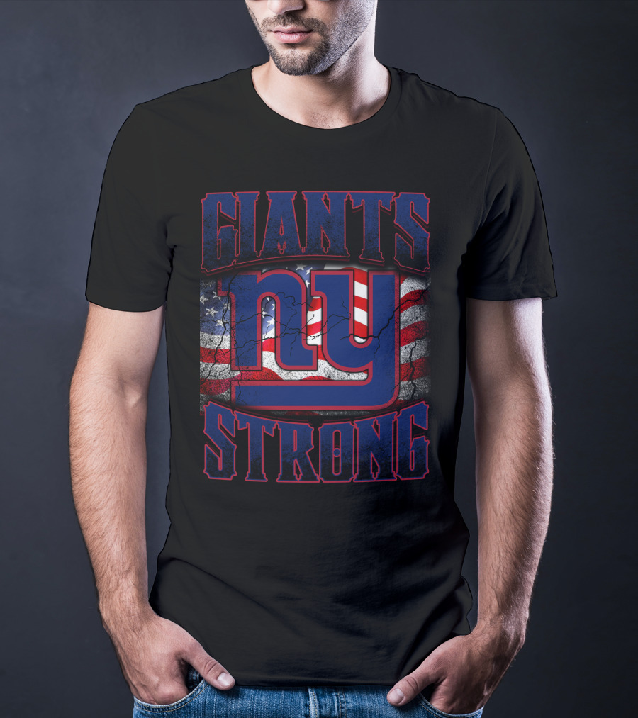 Giants Strong Ny American Flag T-Shirt