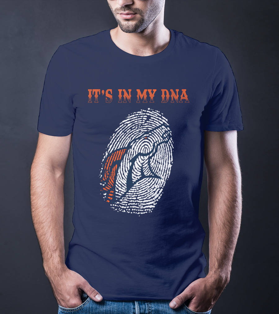 It's In My Dna Denver Broncos Fingerprint T-Shirt