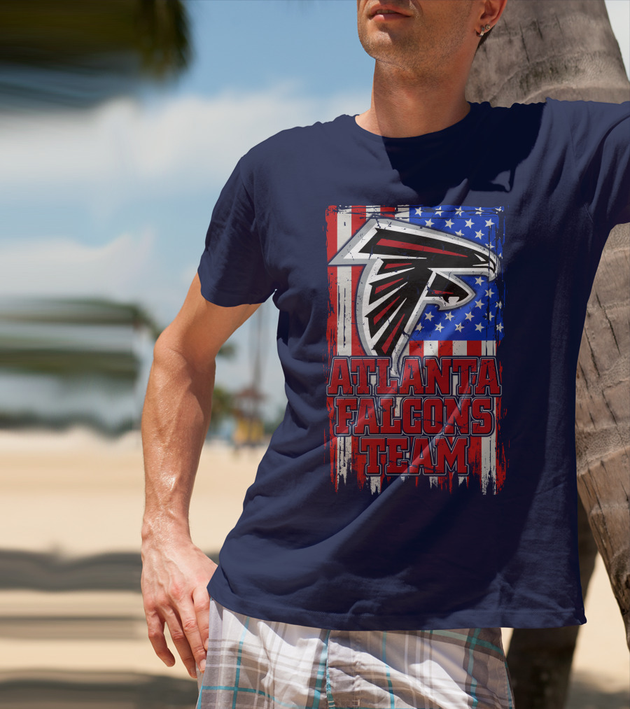Atlanta Falcons Team American Flag T-Shirt